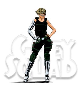 Janet Moore, star of Intergalactic Law: Grey Squad