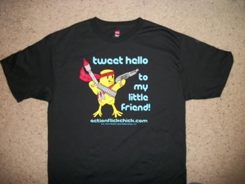 "Tweet hello to my little friend!" Black T-shirt