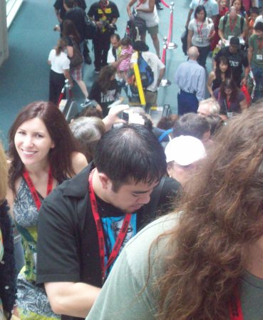 Even Comic-Con's escalators can have long lines.